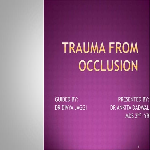 Trauma from occlusion