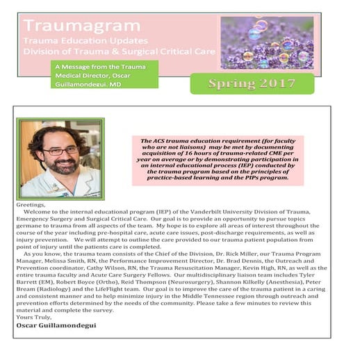 Traumagram Spring 2017