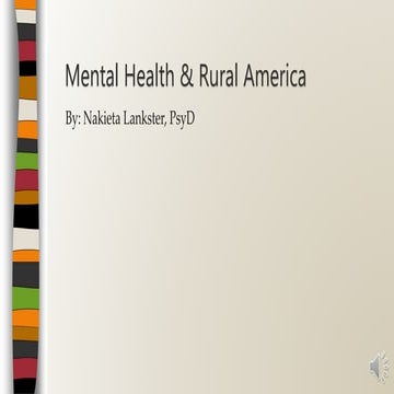 Promoting Mental Health in Rural Communities | Solh Wellness | PDF