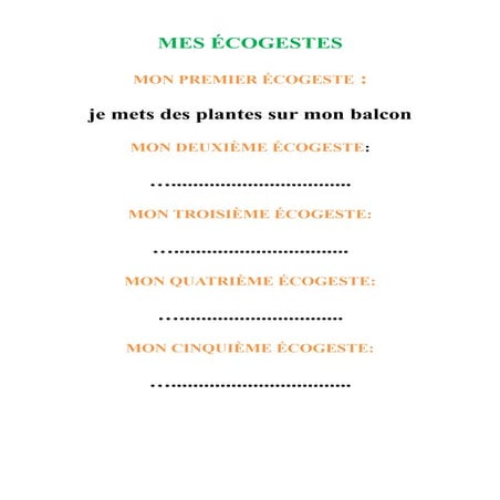 Travail sur écogeste