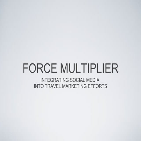 Social Media as a Force Multiplier for the Travel Industry