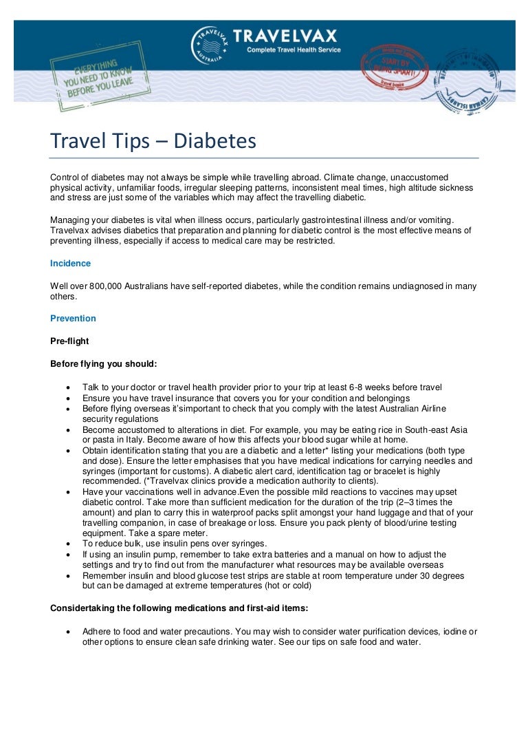 Travel tipsdiabetes