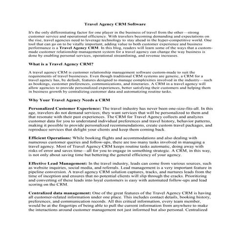 Travel Agency CRM Software  | CRMtravel™