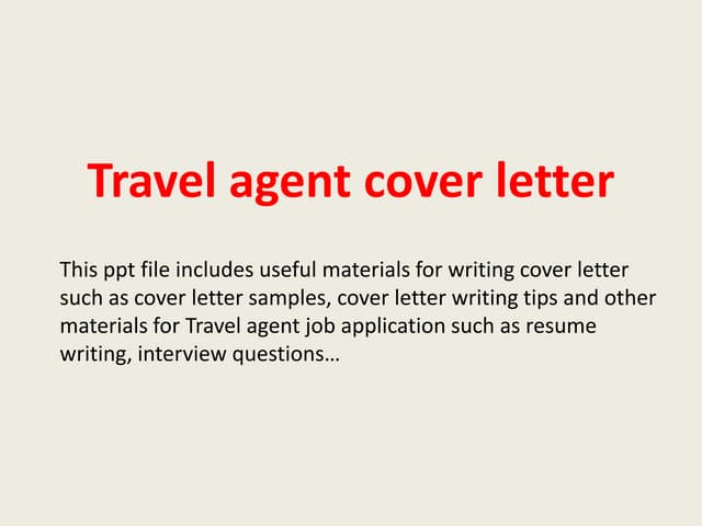 Travel agency cover letter