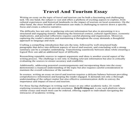 Travel And Tourism Essay.pdf