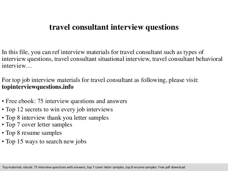 travel consultant interview questions pdf