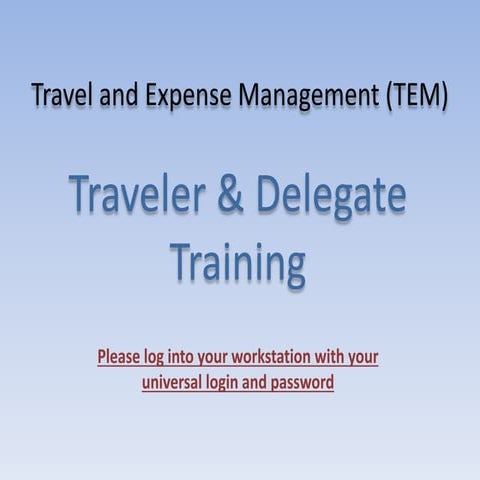 Traveler delegatetraining