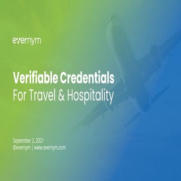 Verifiable Credentials for Travel & Hospitality