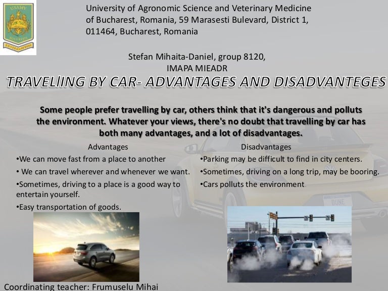 Travelling by cars advantages and disadvantages
