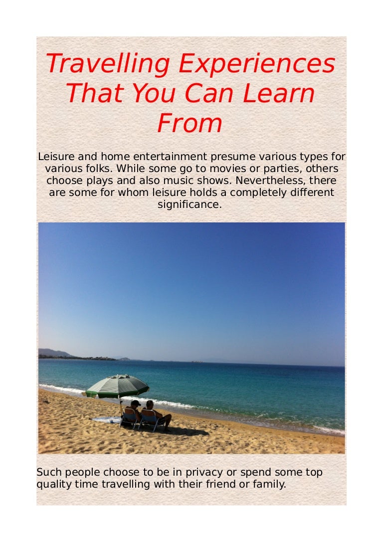 Travelling Experience Examples – QRORQ