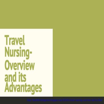 Travel nursing  overview and its advantages