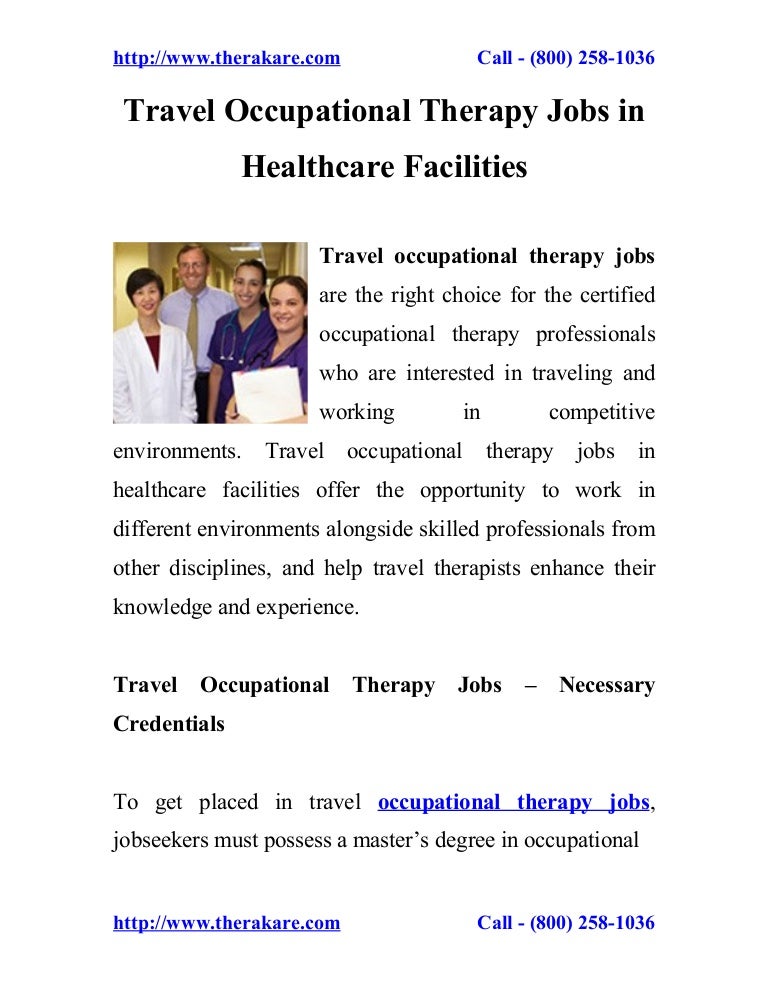 Travel Occupational Therapy Jobs in Healthcare Facilities