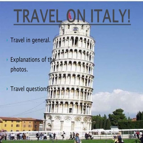 Travel On Italy! | PPT