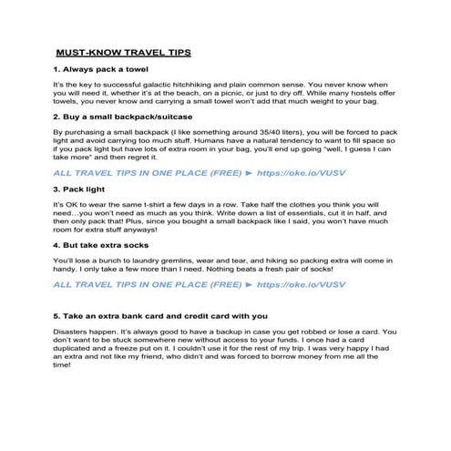 BEST 61 TRAVEL TIPS | PDF