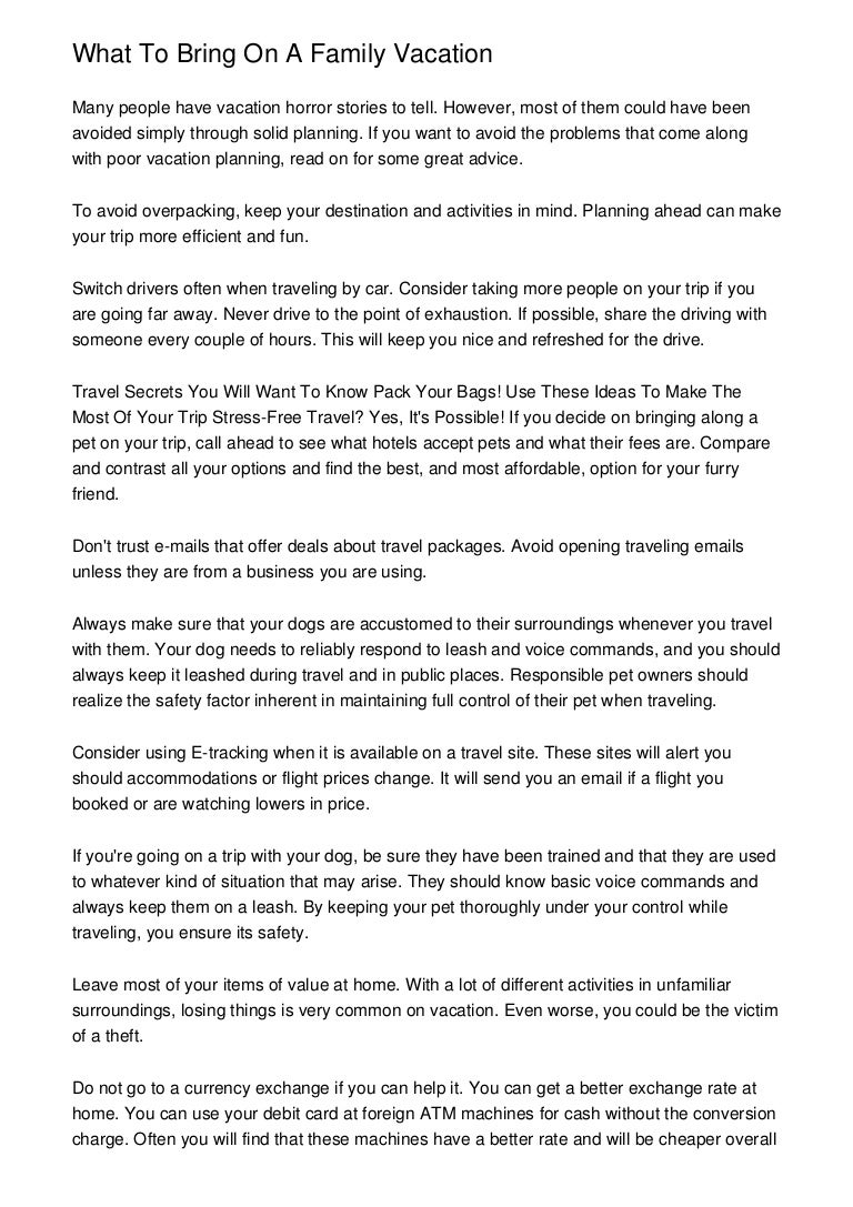 Simple essay about trip with family image