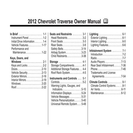 2019 CHEVY TRAVERSE MANUAL PDF FREE DOWNLOAD visual data 8