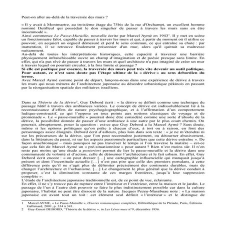 Peut-on aller au-delà de la traversée des murs ?