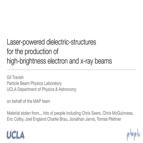 Laser-powered dielectric-structures for the production of high-brightness ele...