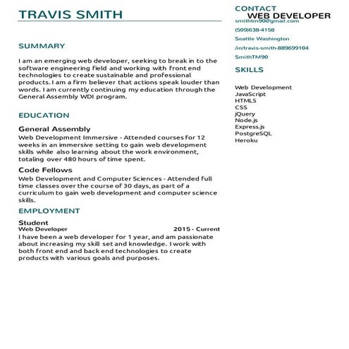 Travis smith resume