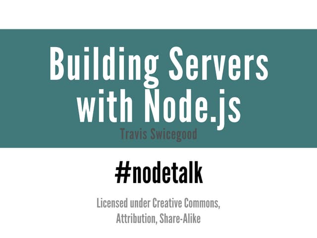 Building servers with Node.js