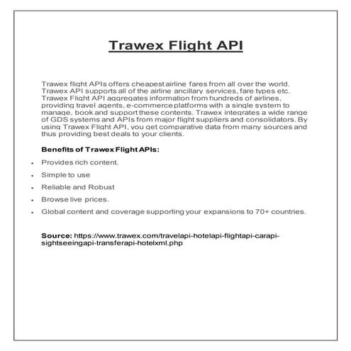 Trawex flight api