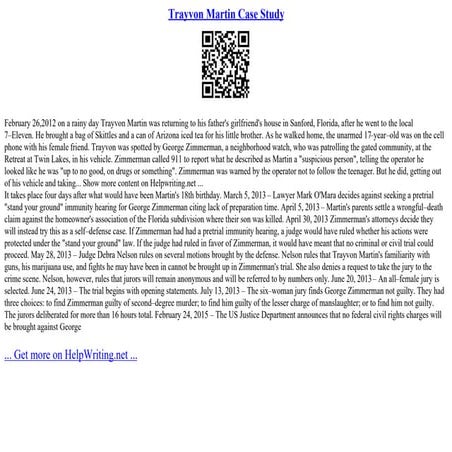 Trayvon Martin Case Study | PPT