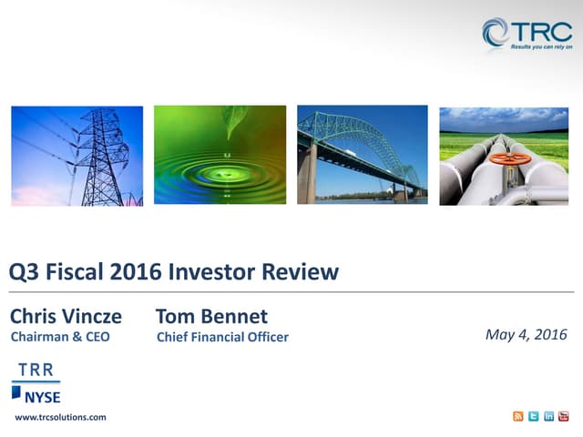 Trc q3 2016 earnings slides final