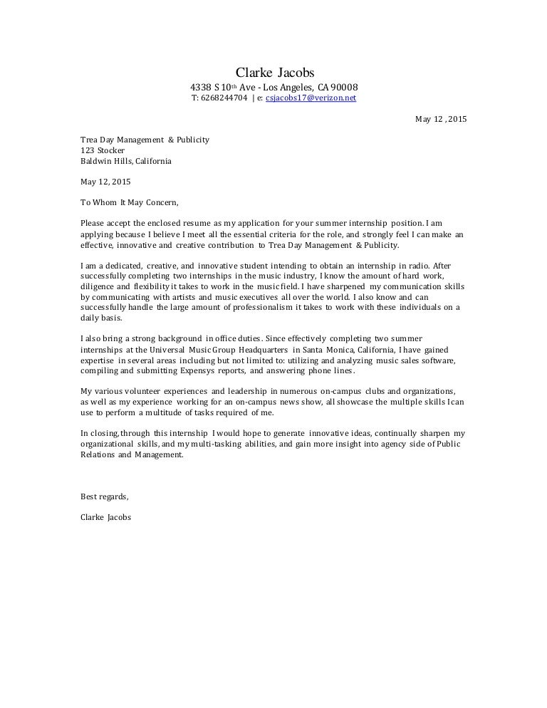 trea day cover letter