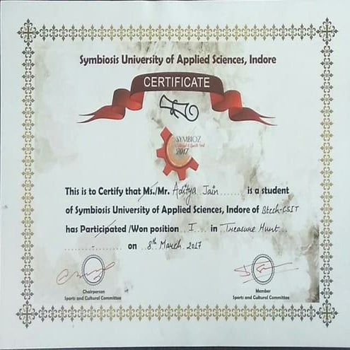 Treasure hunt 1st prize at suas