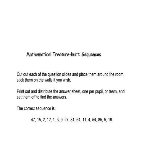 Treasure hunt sequences1296542856