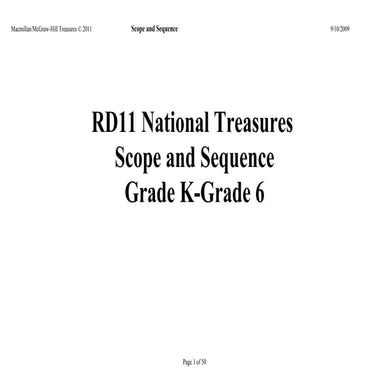 Treasures 2011 k 6 scope and sequence