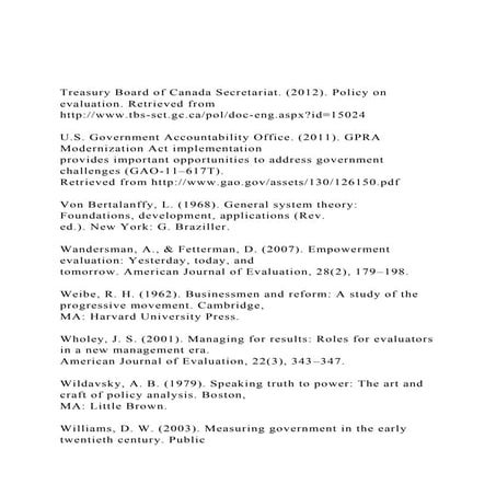 Treasury Board of Canada Secretariat. (2012). Policy on evalua.docx