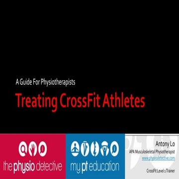 Treating CrossFit Athletes - Talk For APA Sports Physios