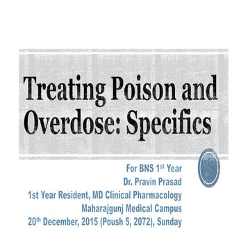Treating poison and overdose specifics | PPTX