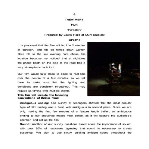 Treatment (by Lewis Herd and George Jennison)