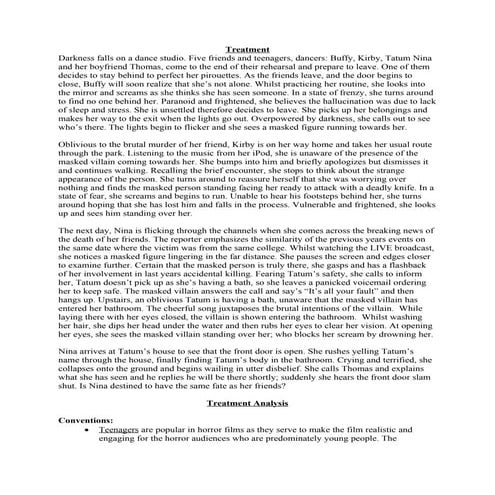 Treatment and Treatment Analysis