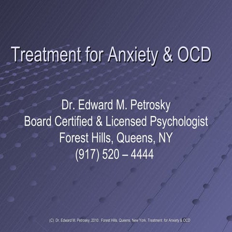 Treatment For Anxiety and OCD