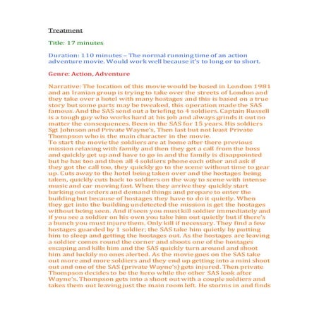 Treatment for my movie