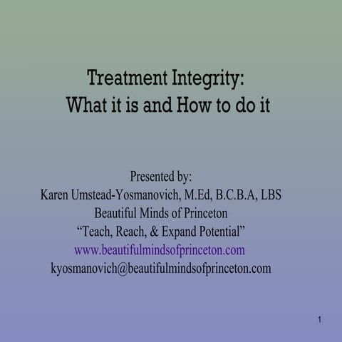 Treatment integrity DADD CEC