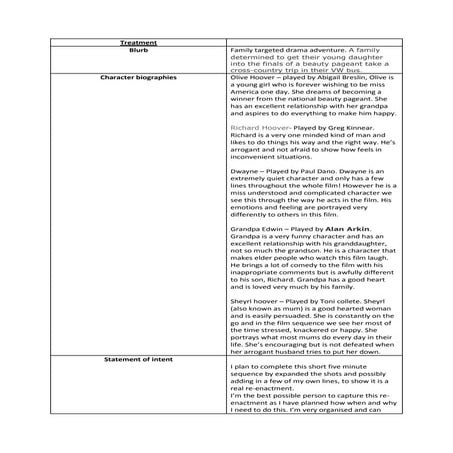 Treatment little miss sunshine