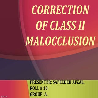Treatment of class ii malocclusions