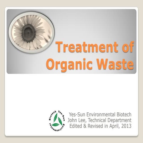 Treatment of organic waste