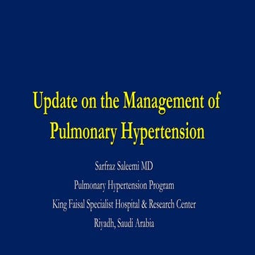 Update on the Management of Pulmonary Hypertension
