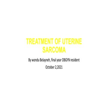 Treatment of uterine sarcoma
