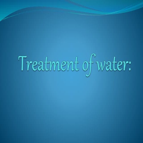 Treatment of water