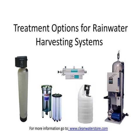 Treatment options for rainwater harvesting systems