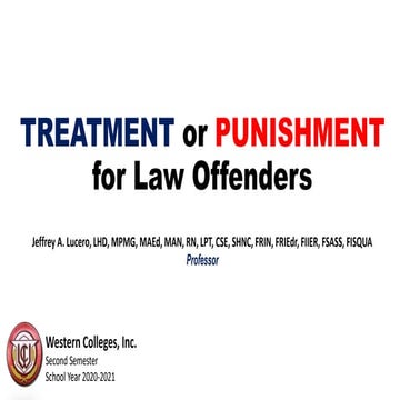 Treatment or punishment