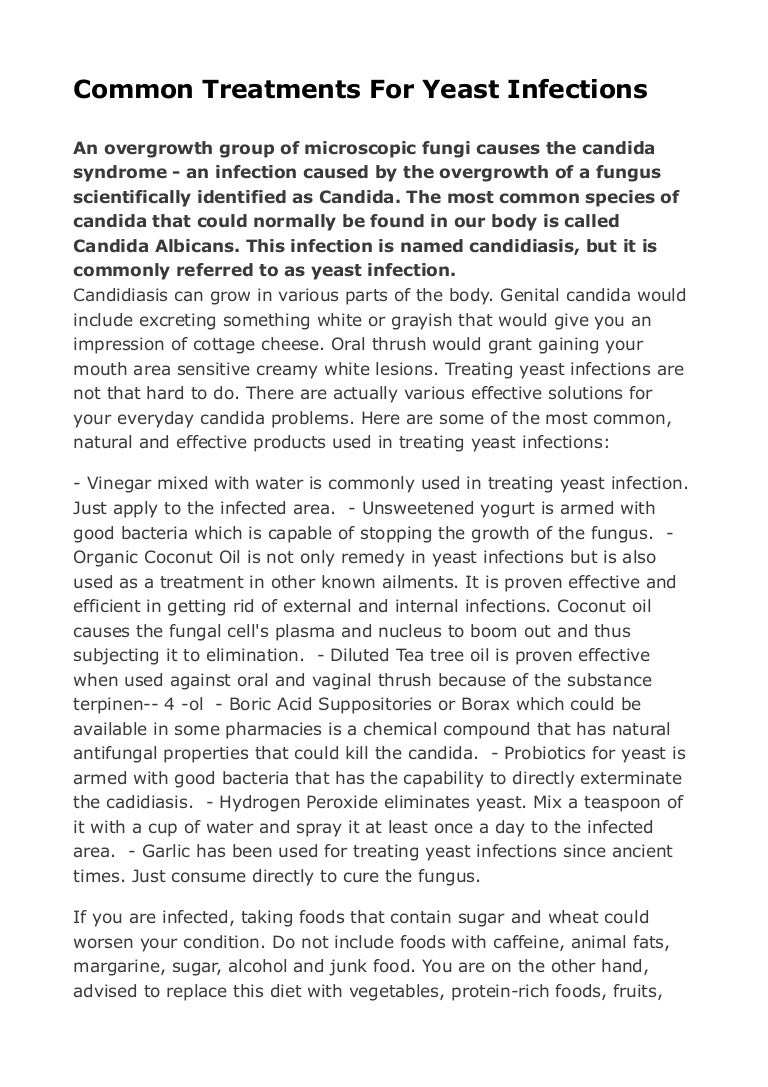 Treatments For Yeast Infections