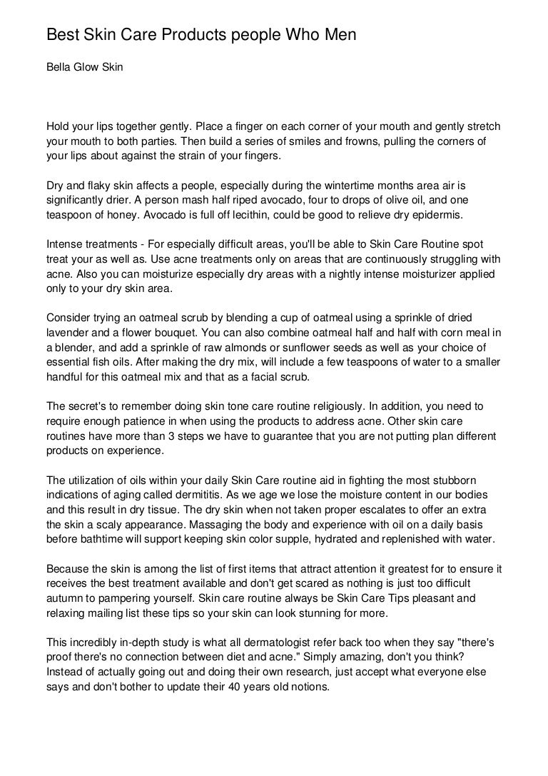 skin care routine list