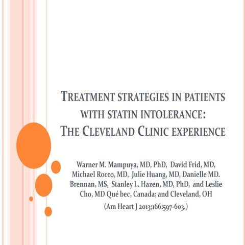 Treatment strategies in patients with statin intolerance